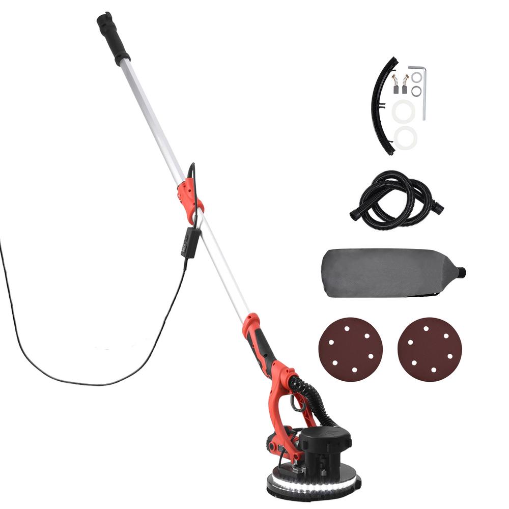 WAASOSCON Drywall Sander Electric Wall Sander Long Handle Machine Foldable Storage Bag Included Sander with Auto Dust Absorption for Bedroom Balcony accepted
